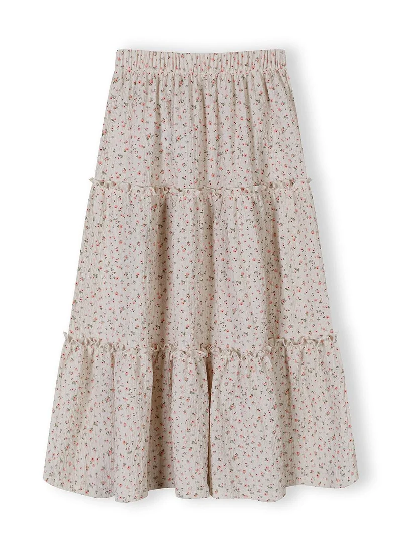 MINOTI Girls floral cream maxi skirt elastic waistband